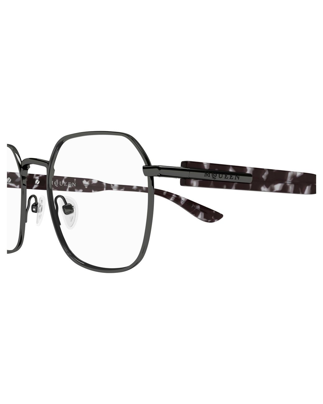 McQueen Black Am0499O 002 Optical Frames Acetate Transparent Geometric for men