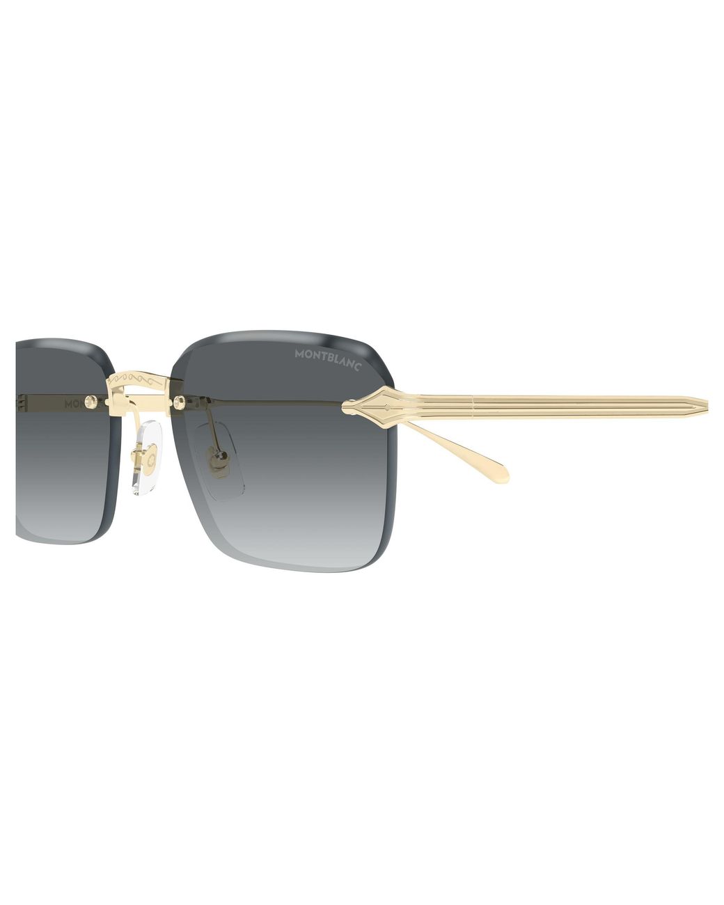 Montblanc Black Mb0456S 001 Sunglasses Metal Squared for men