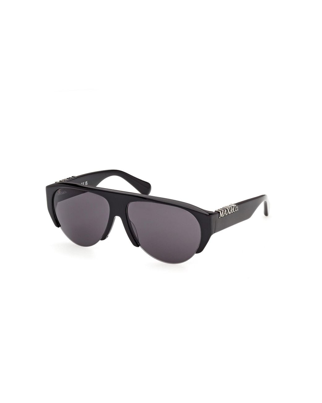 MAX&Co. Black Mo0167 01A Sunglasses Acetate Smoke Pilot Normal