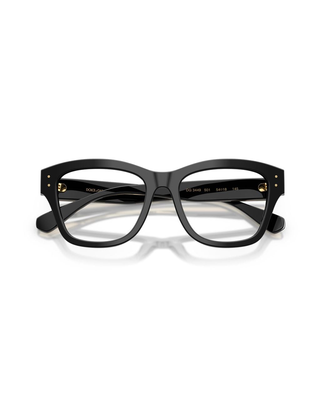 Dolce & Gabbana Black Dg3449 501 Optical Frames Acetate Transparent Squared Normal