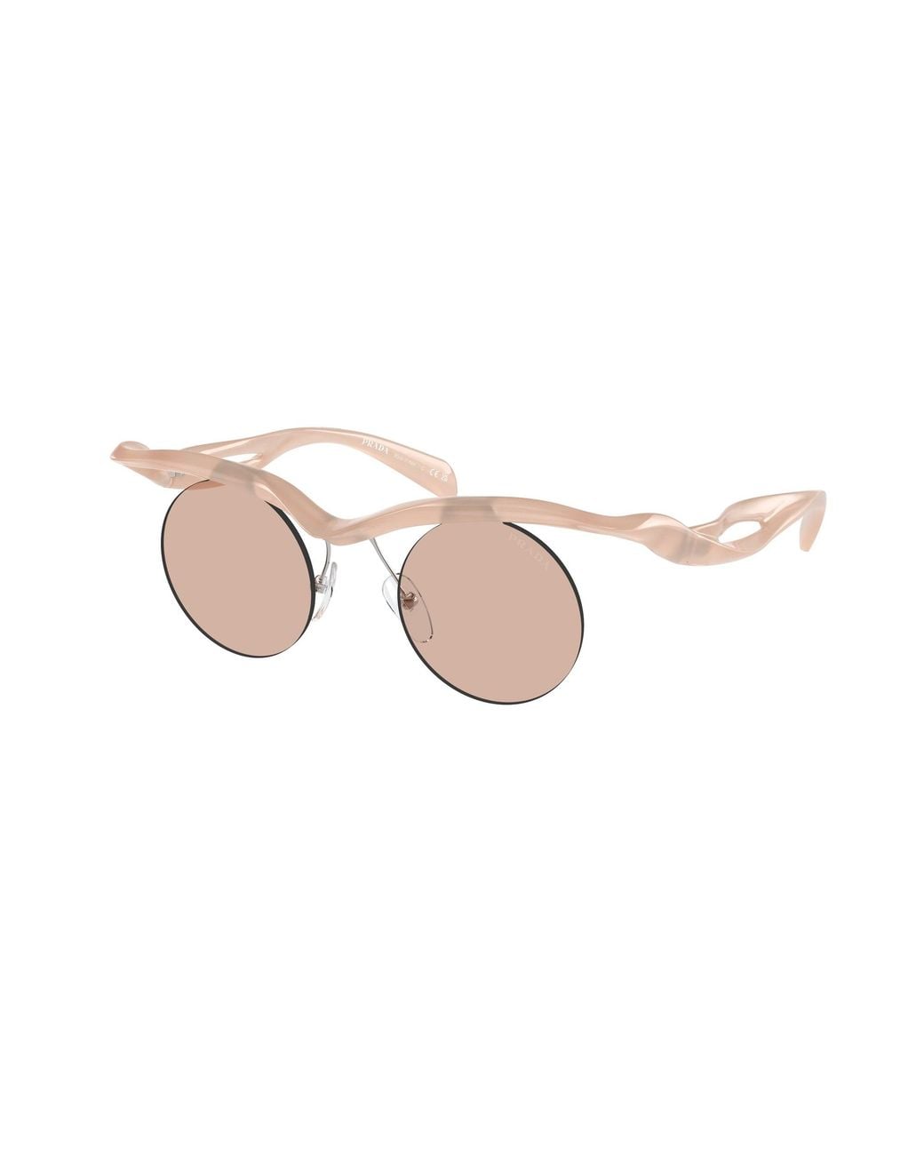 Prada Black Pr A24S 12S0B8 Sunglasses Injected Round Normal