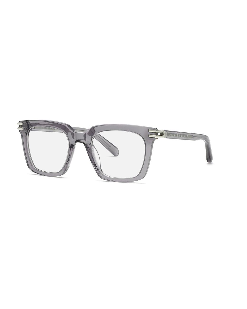 Philipp Plein Black Vpp115M Plein Icon 04Ar Optical Frames Acetate Squared for men