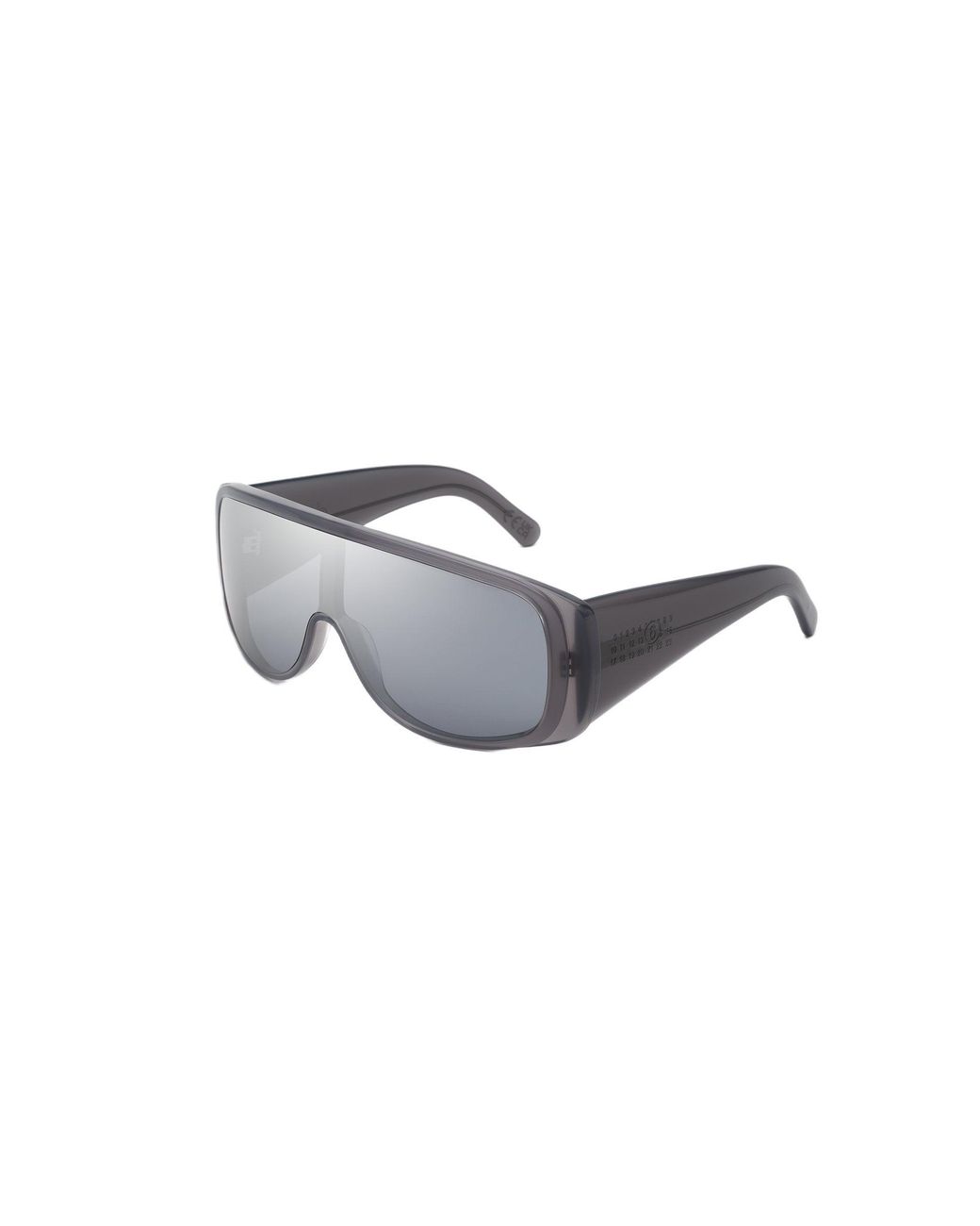 MM6 by Maison Margiela Black X6C Margiela Mm6 Mask Occhiali Da Sole Acetato Maschera Specchiato