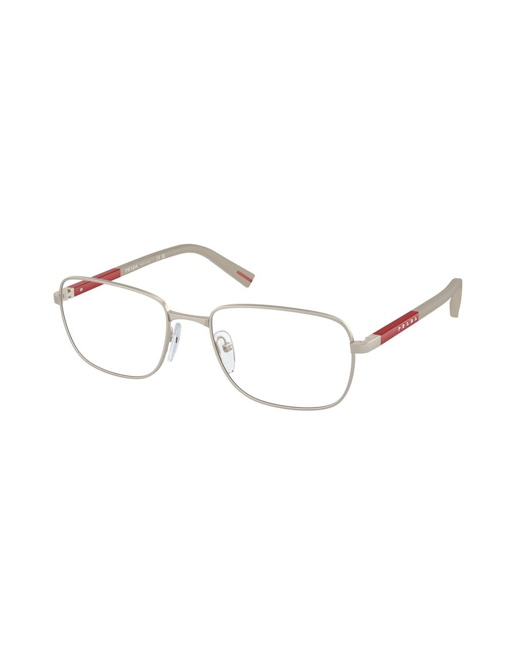 Prada Linea Rossa Black Ps 52Qv 18X1O1 Optical Frames Metal Pillow Normal for men