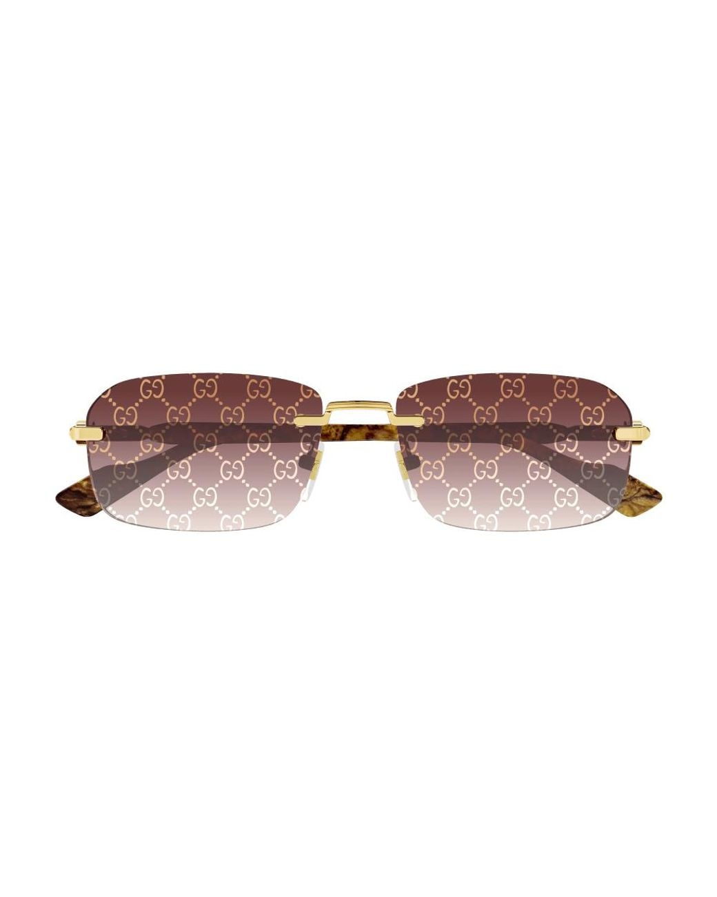 Gucci Black Gg1221S 004 Sunglasses Metal Squared Decoration Shaded for men