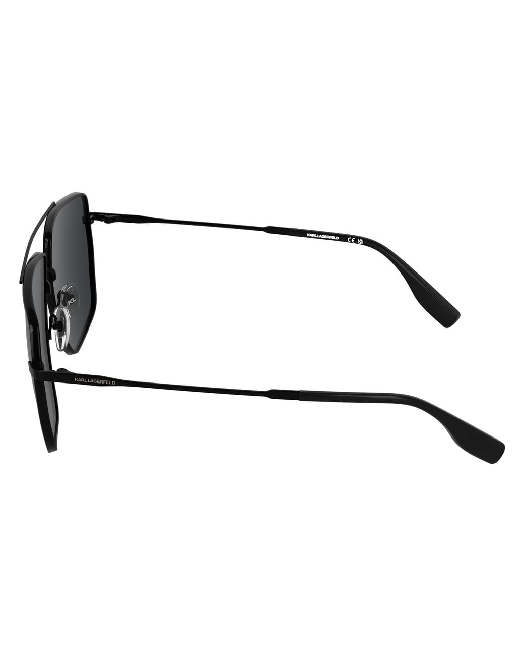 Karl Lagerfeld Black Kl370S 001 Sunglasses Metal Smoke Squared Normal for men