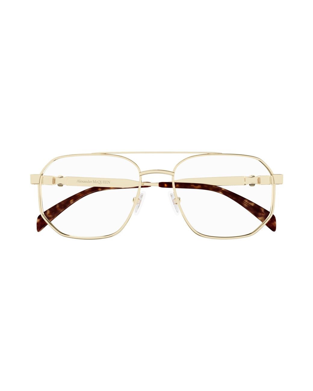 McQueen Black Am0459O 002 Optical Frames Acetate Transparent Pilot for men