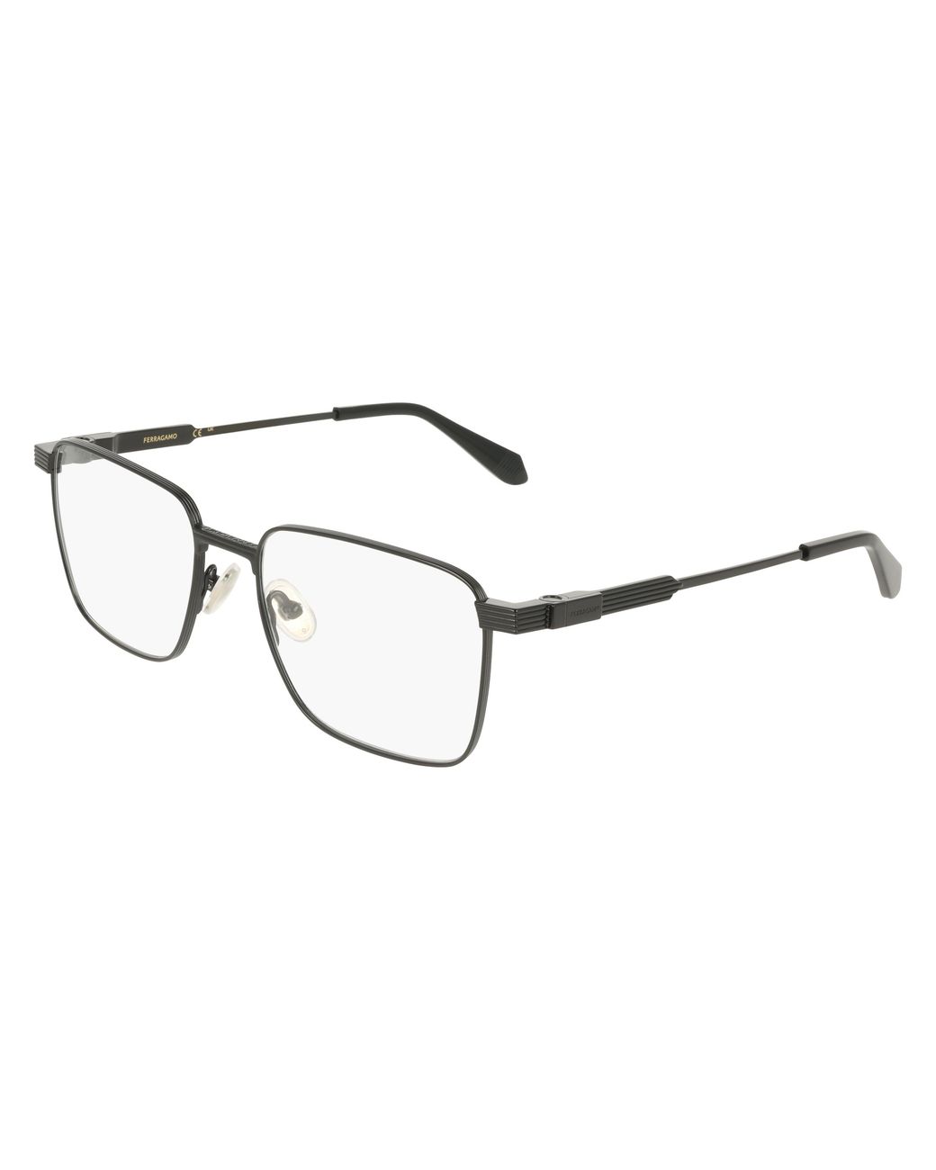 Ferragamo Black Sf2601 001 Optical Frames Titanium Squared Normal for men