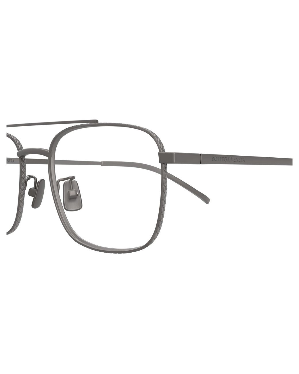 Bottega Veneta Black Bv1425Oa 003 Optical Frames Titanium Transparent Squared