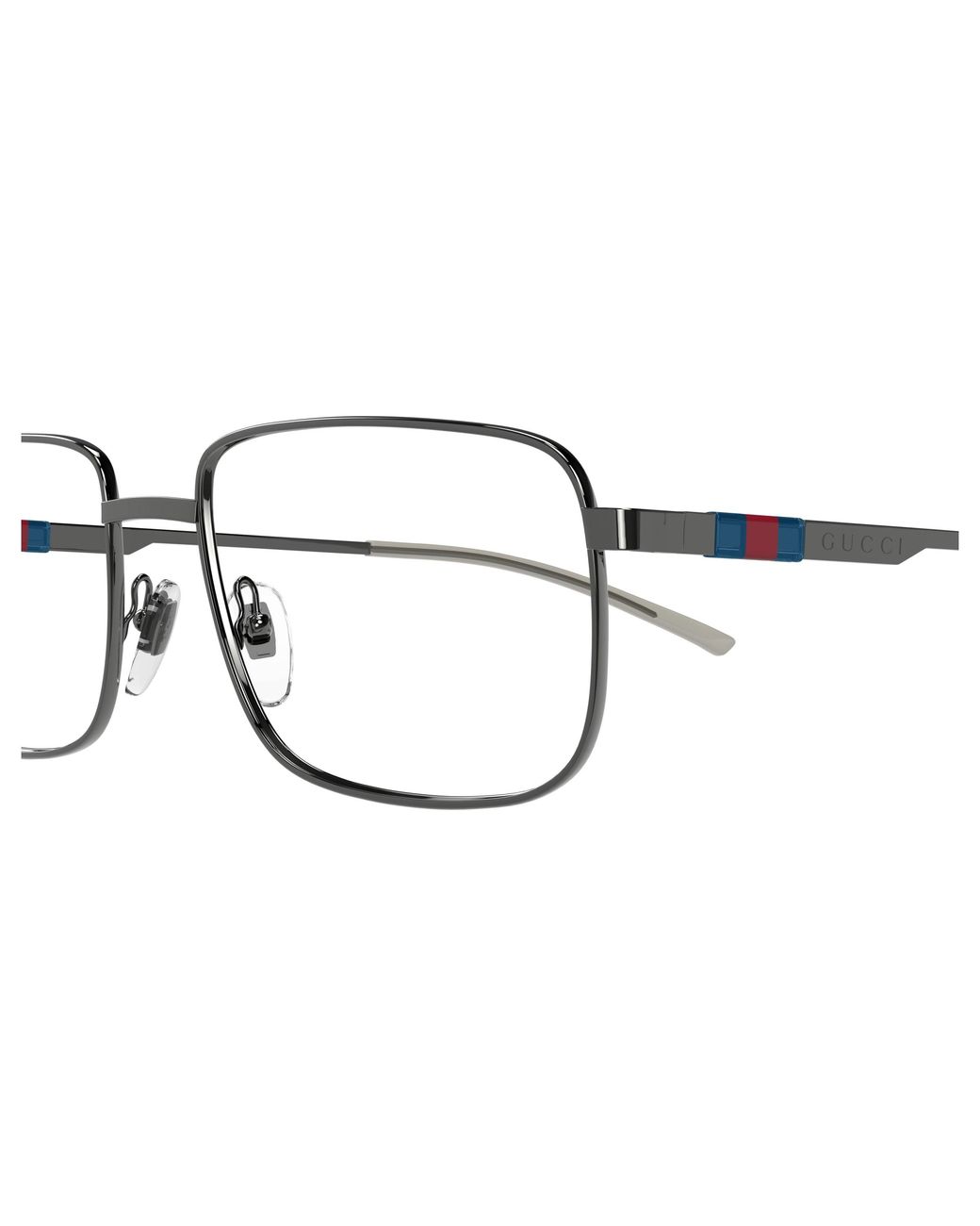 Gucci Black Gg1678O 006 Optical Frames Metal Transparent Squared for men