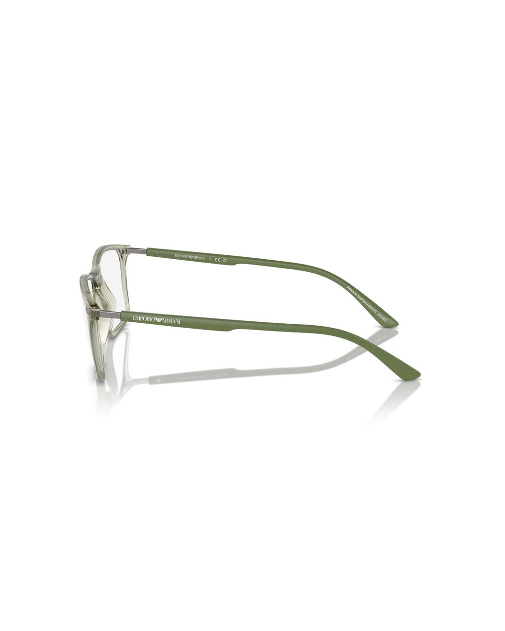 Emporio Armani Black Ea3237 6107 Optical Frames Injected Transparent Squared Normal for men