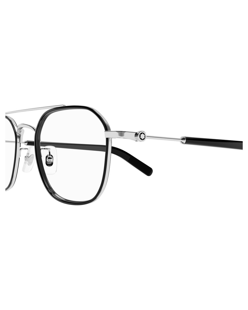 Montblanc Black Mb0391Oa 001 Optical Frames Metal Transparent Geometric for men