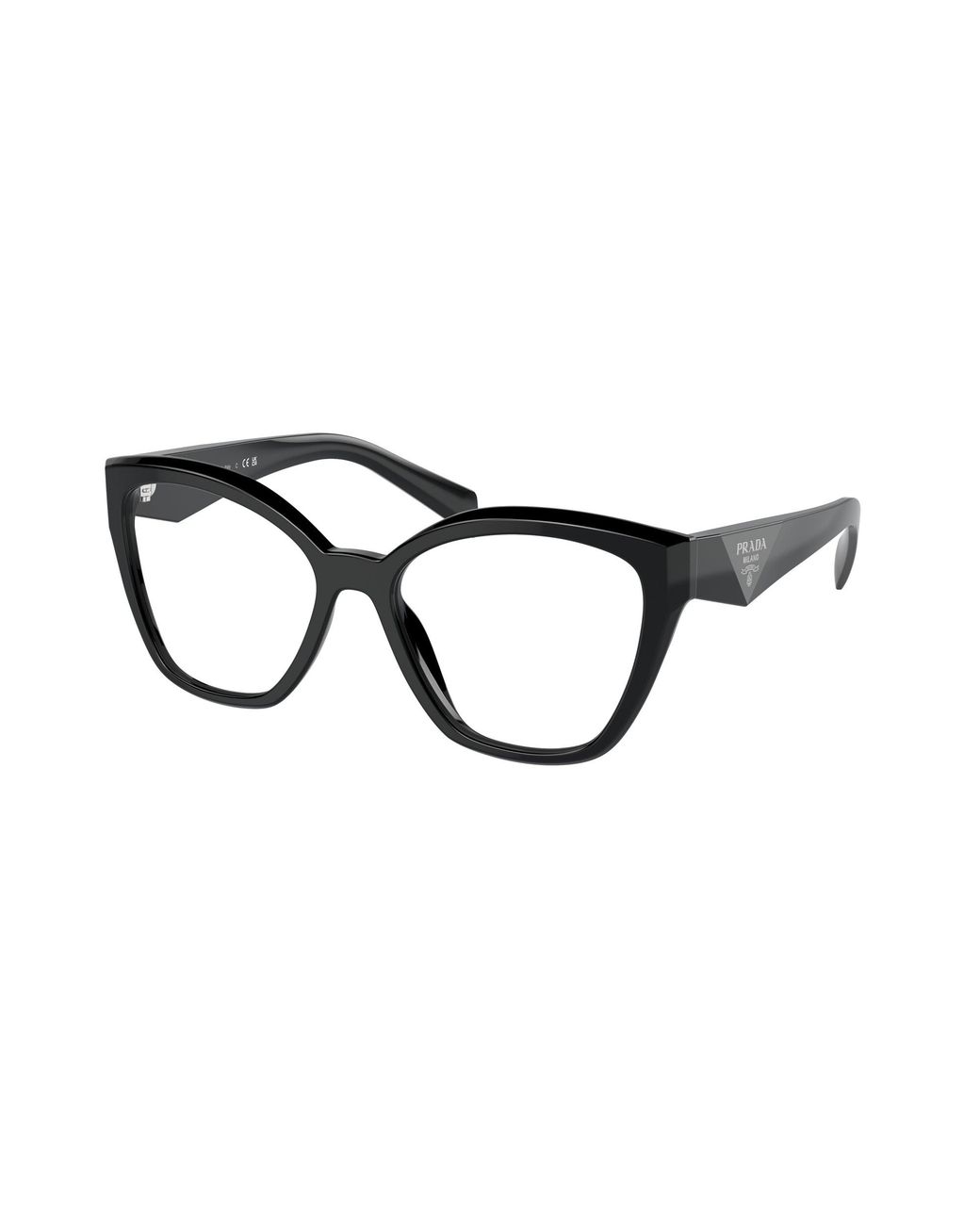 Prada Black Pr 20Zv 16K1O1 Optical Frames Acetate Transparent Geometric Normal