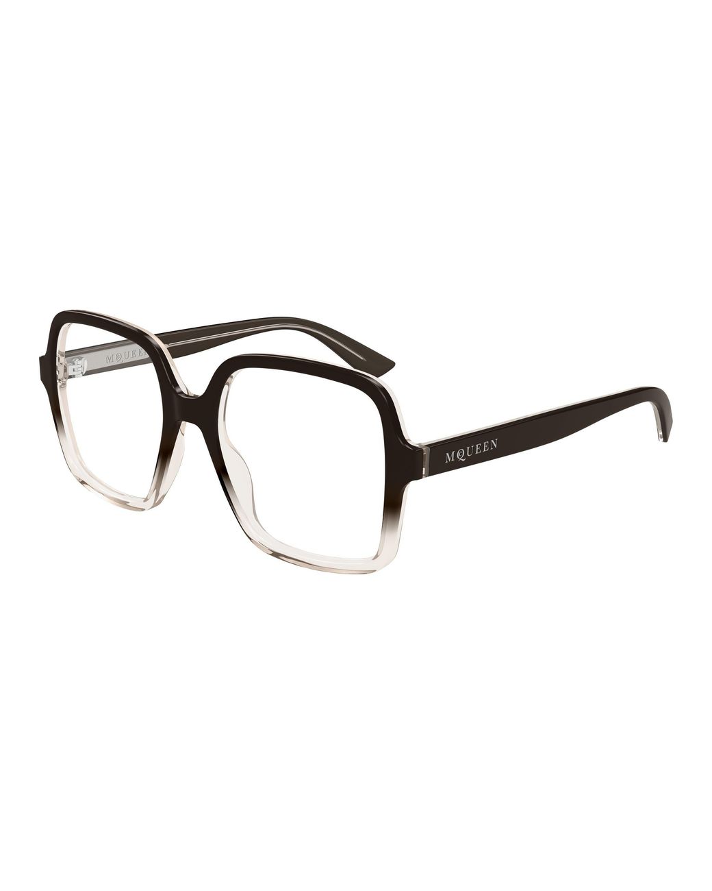 McQueen Black Am0538O 006 Optical Frames Acetate Transparent Squared