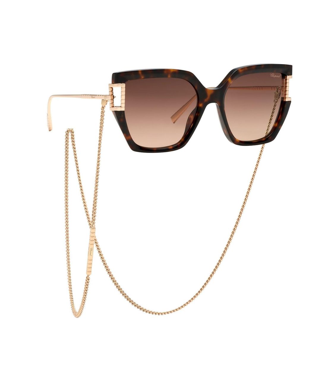 Chopard Brown Ikch378 04Bl Sunglasses Acetate Geometric Anti-Glare Shaded