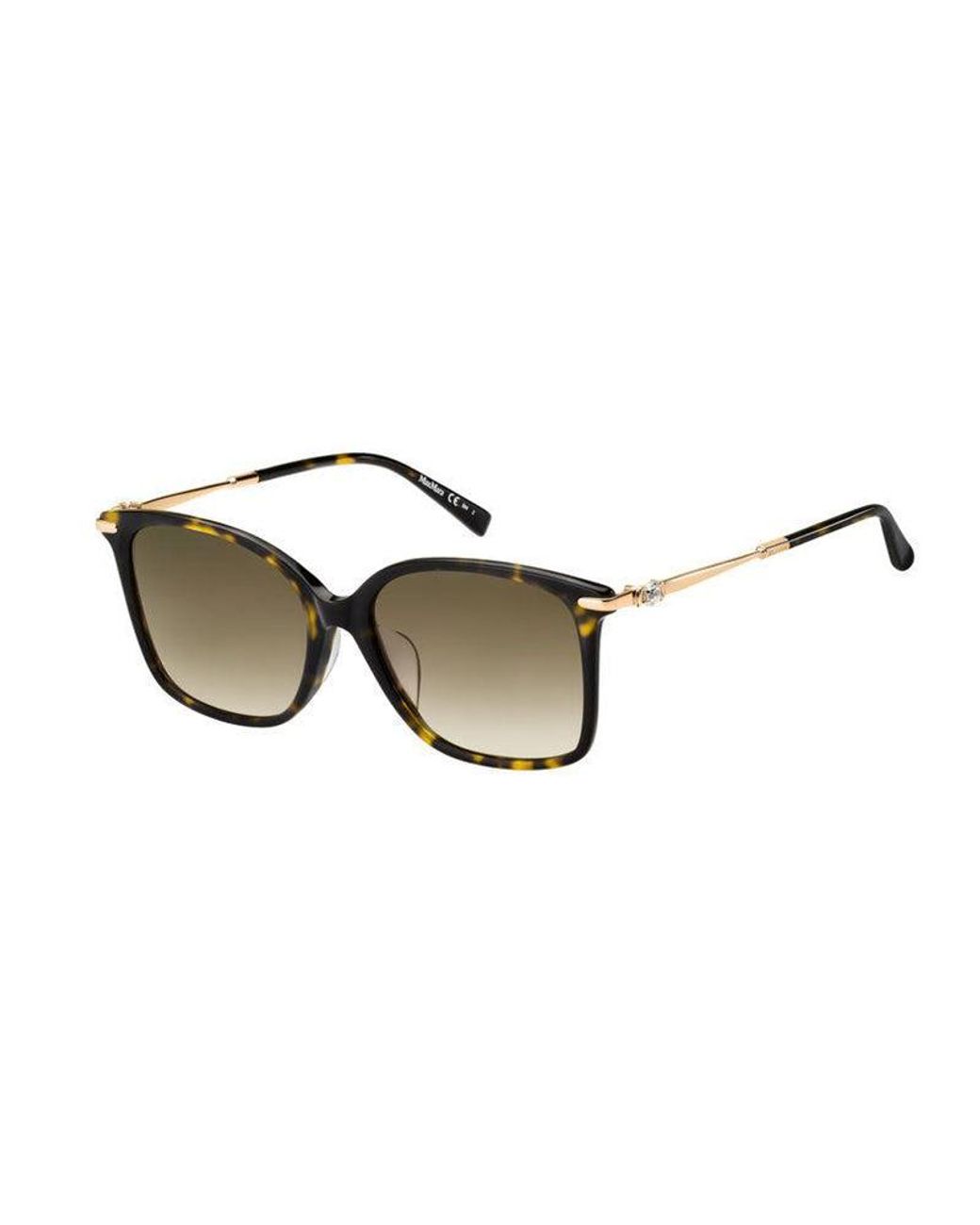 Max Mara Black Mm Shine Ivfs 086/Ha Outlet Sunglasses Plastic Squared Normal Shaded