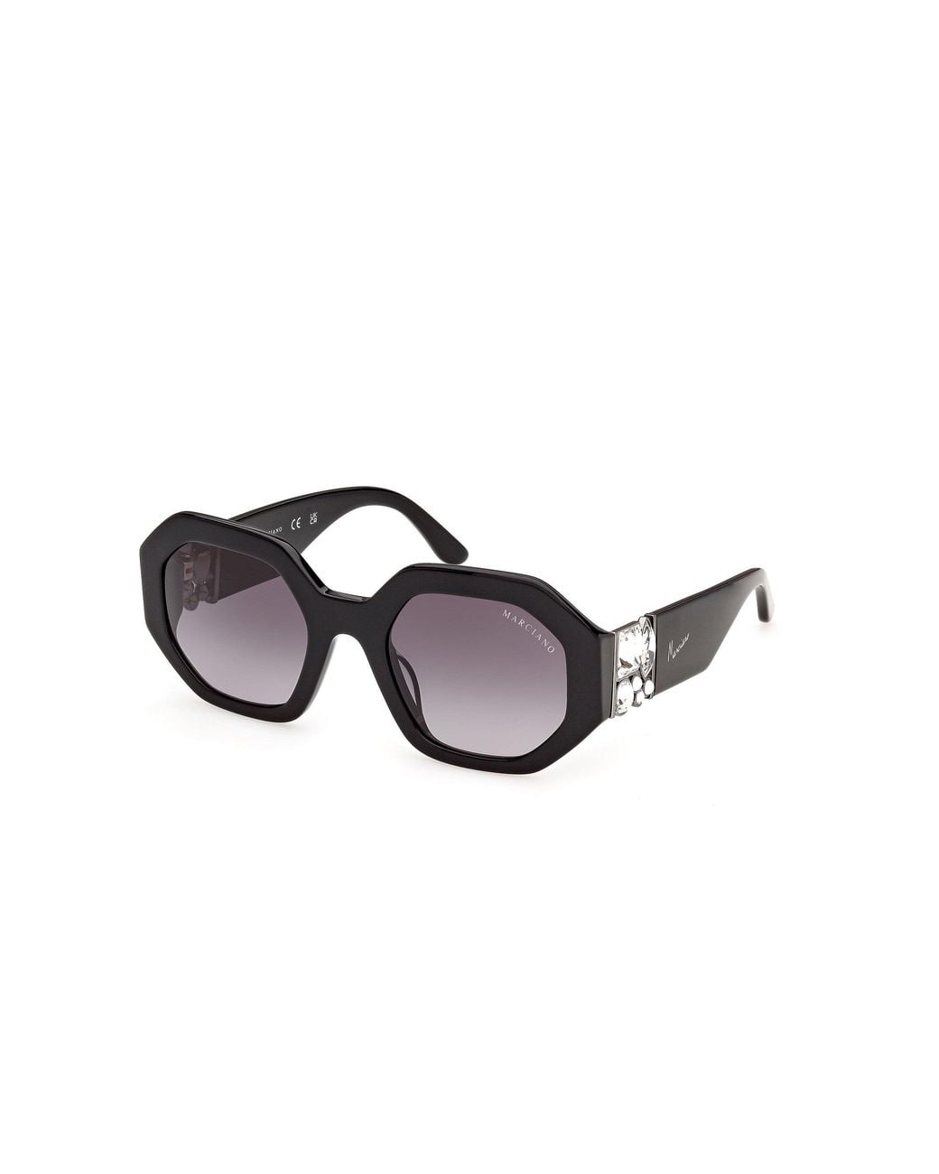 Guess Black Gm00049 01B Sunglasses Acetate Smoke Geometric Normal