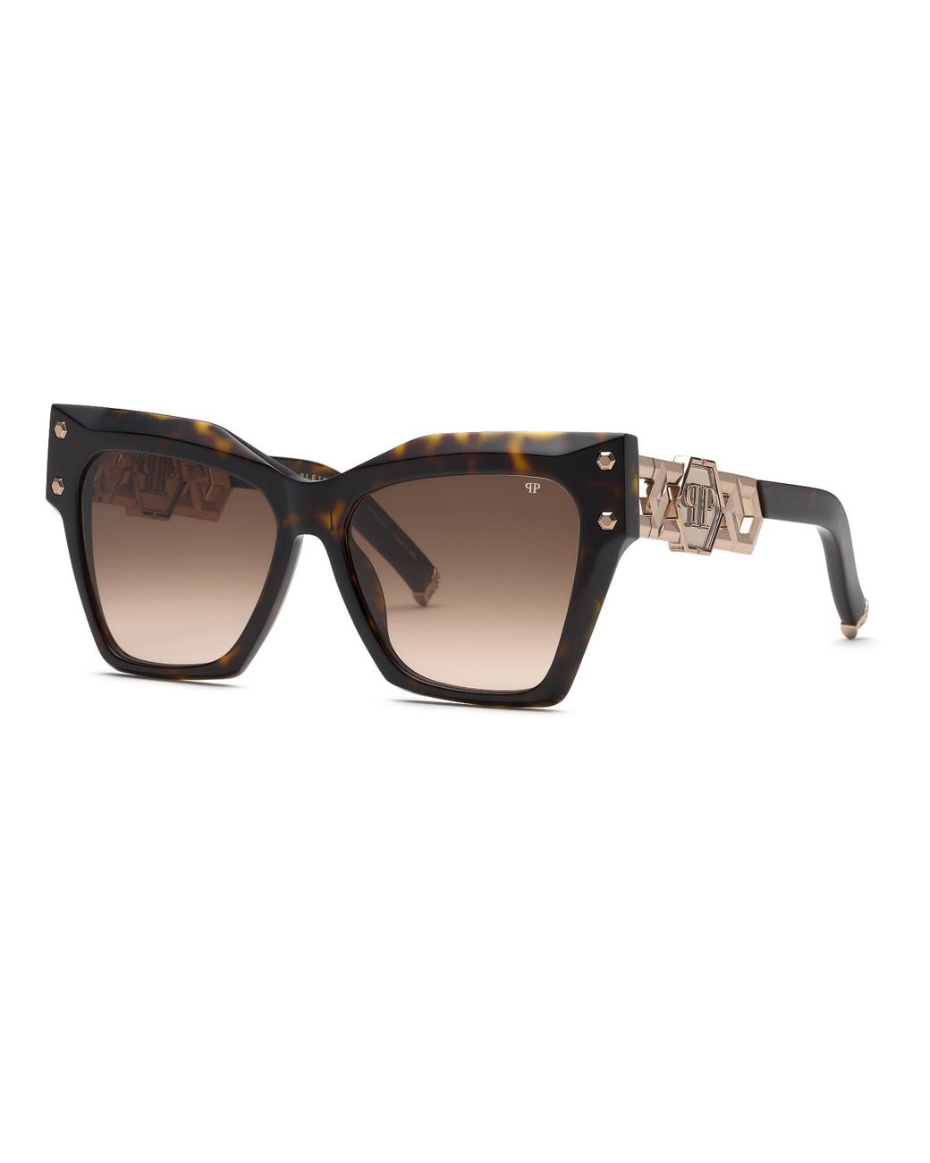 Philipp Plein Black Spp175S Plein Icon Edge 722 Sunglasses Acetate Squared Normal Nuanced