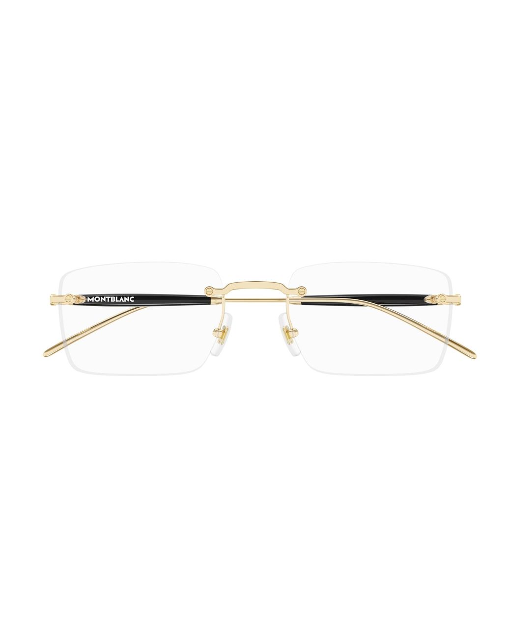 Montblanc Black Mb0411O 001 Optical Frames Metal Transparent Squared for men