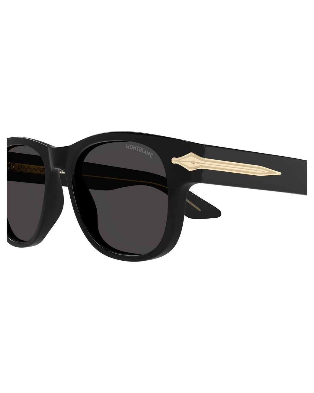 Montblanc Black Mb0478S 001 Sunglasses Acetate Squared for men