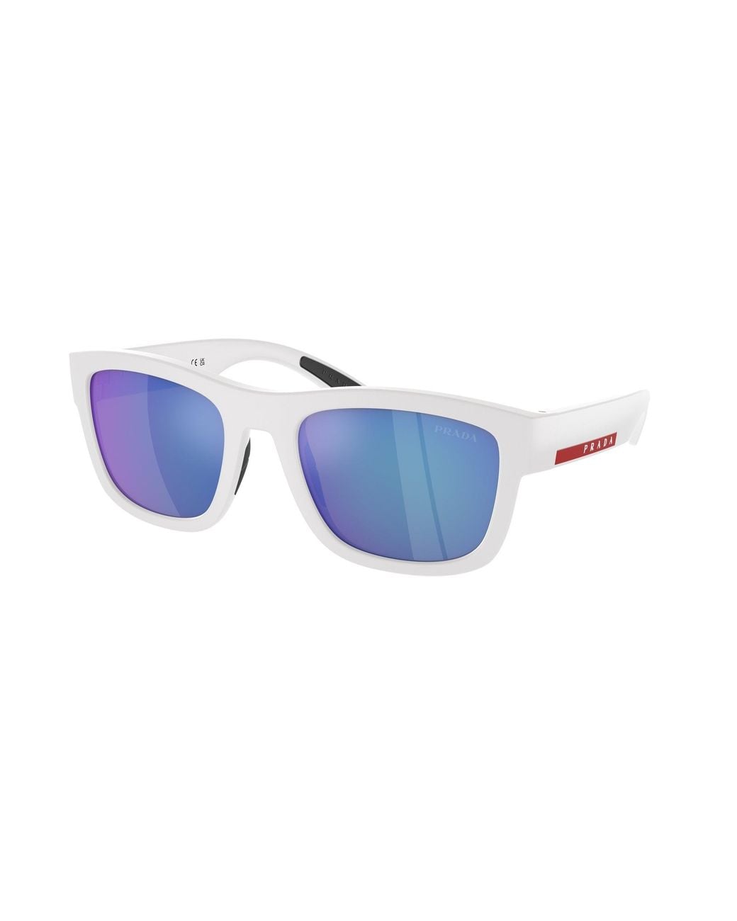 Prada Linea Rossa Black Ps 01Zs Twk08R Sunglasses Nylon Pillow Mirrored for men