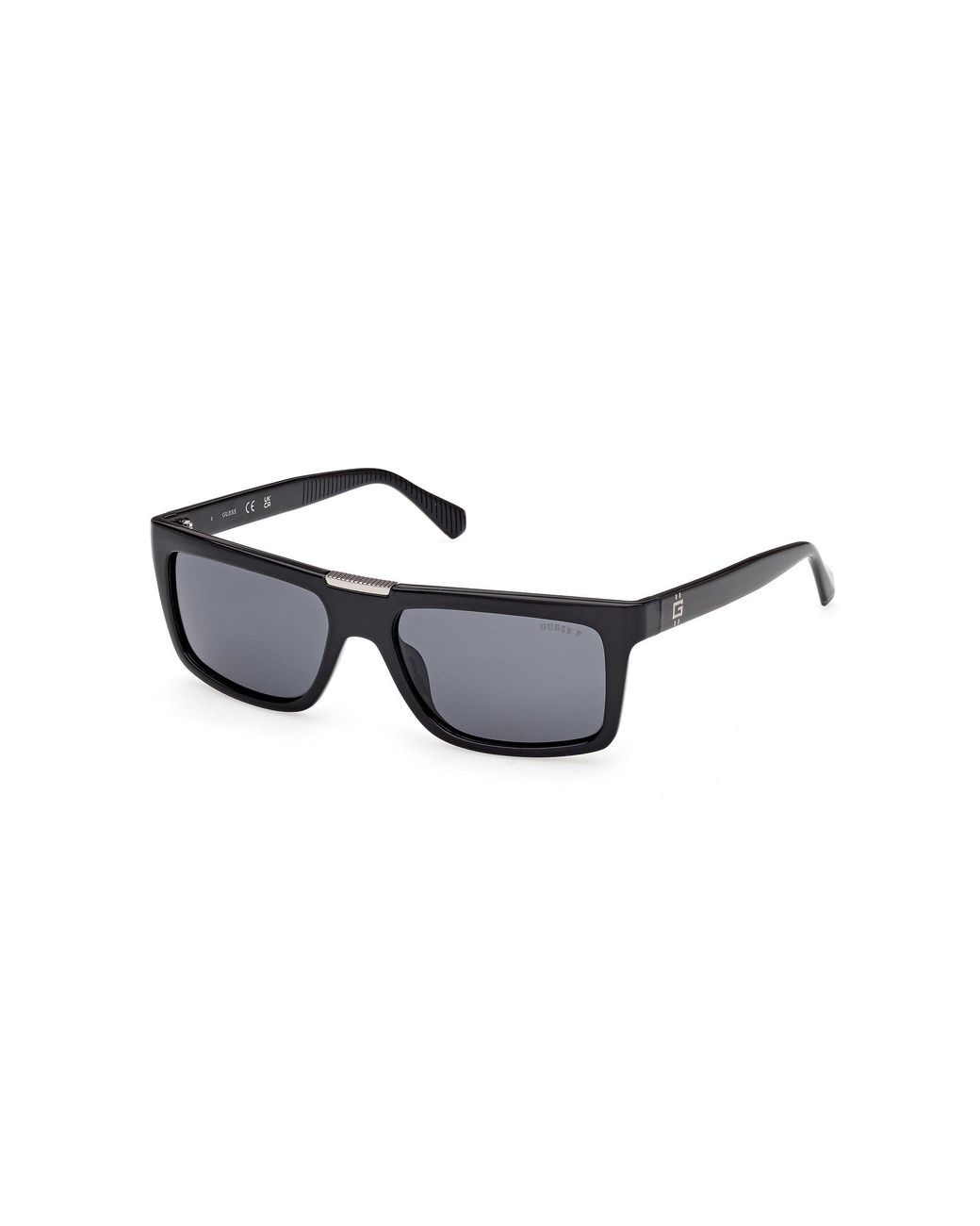 Guess Black Gu00274 01D Sunglasses Injected Smoke Squared Polarized for men