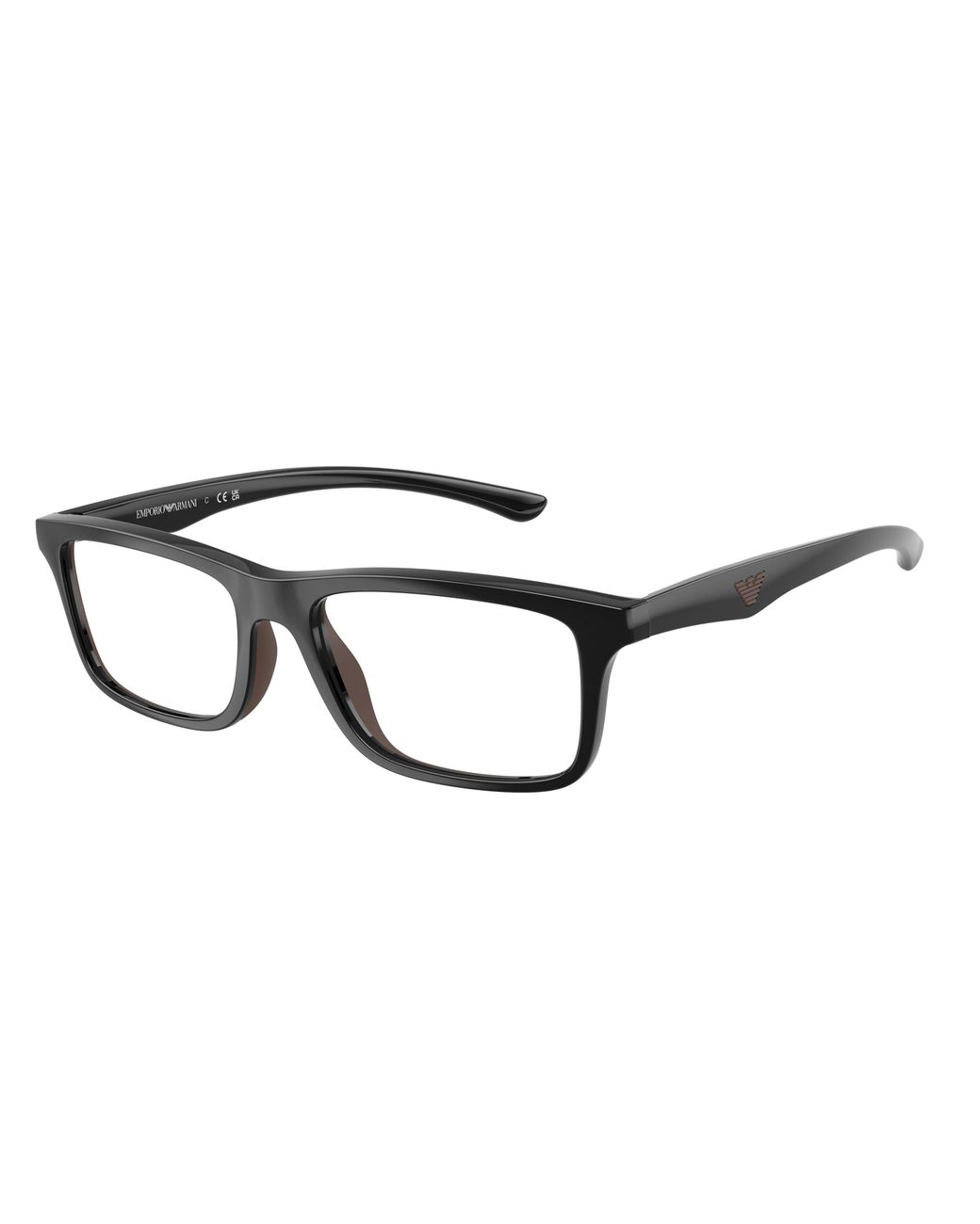 Emporio Armani Black Ea3285U 5017 Optical Frames Injected Transparent Squared Normal for men