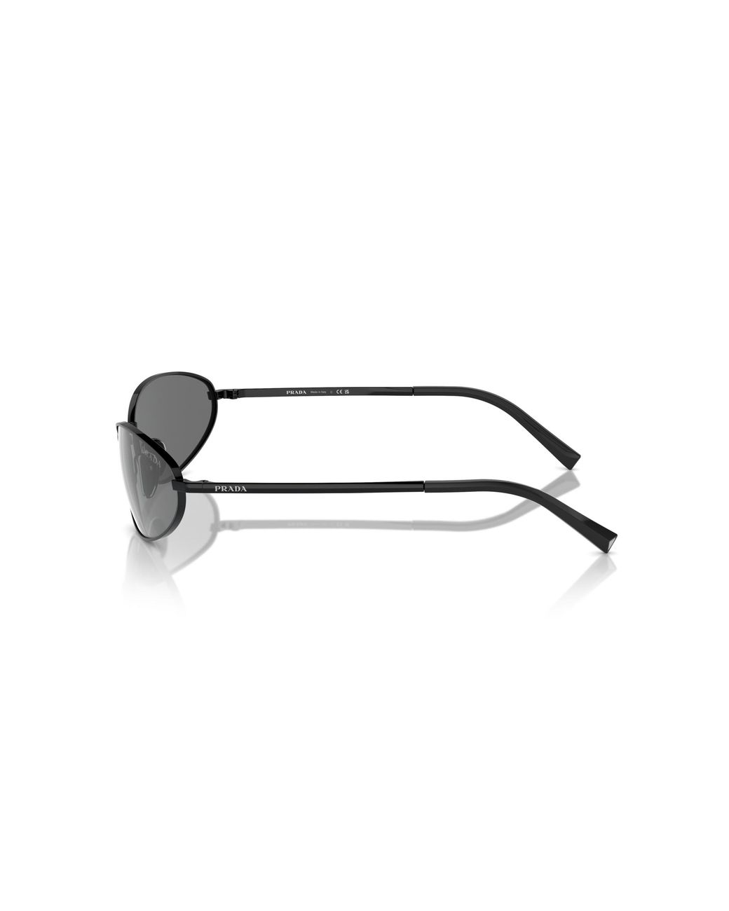 Prada Black Pr A59S 1Ab60G Sunglasses Steel Round Mirrored Mirror