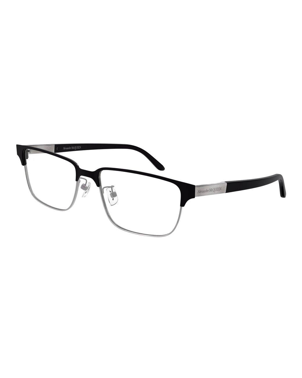 McQueen Black Am0346O 001 Optical Frames Metal Squared for men