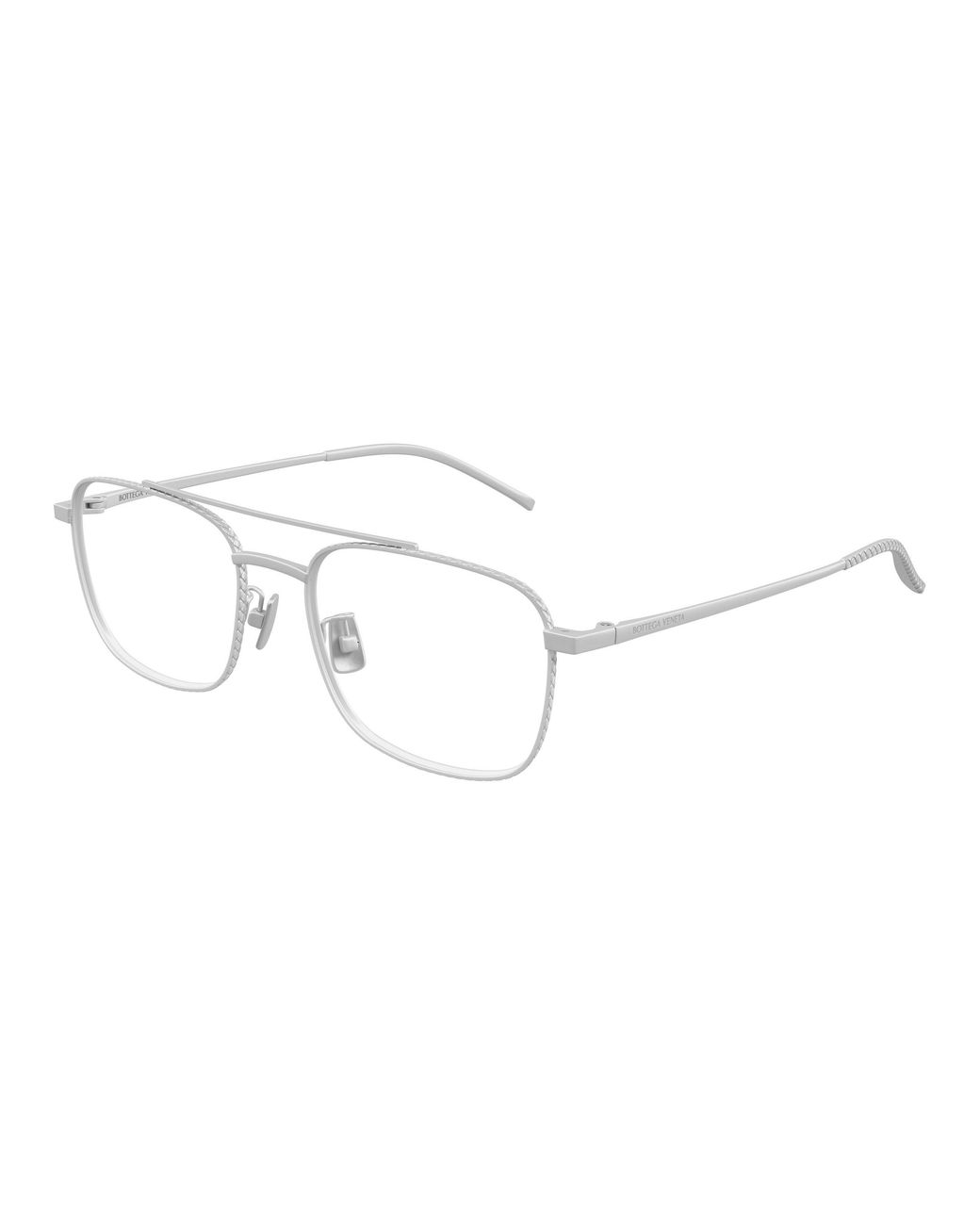 Bottega Veneta Black Bv1425Oa 002 Optical Frames Titanium Transparent Squared
