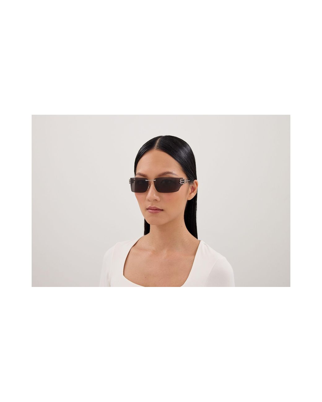 Balenciaga Black Bb0485Sa 001 Sunglasses Metal Squared