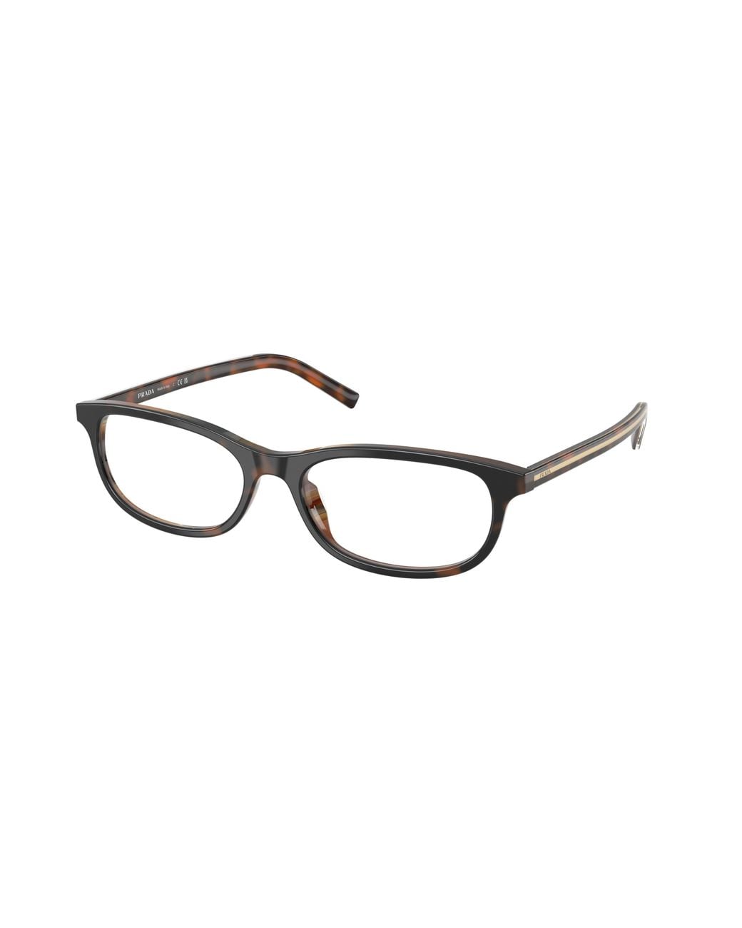 Prada Black Pr D15Vu 20P1O1 Optical Frames Acetate Transparent Geometric Normal