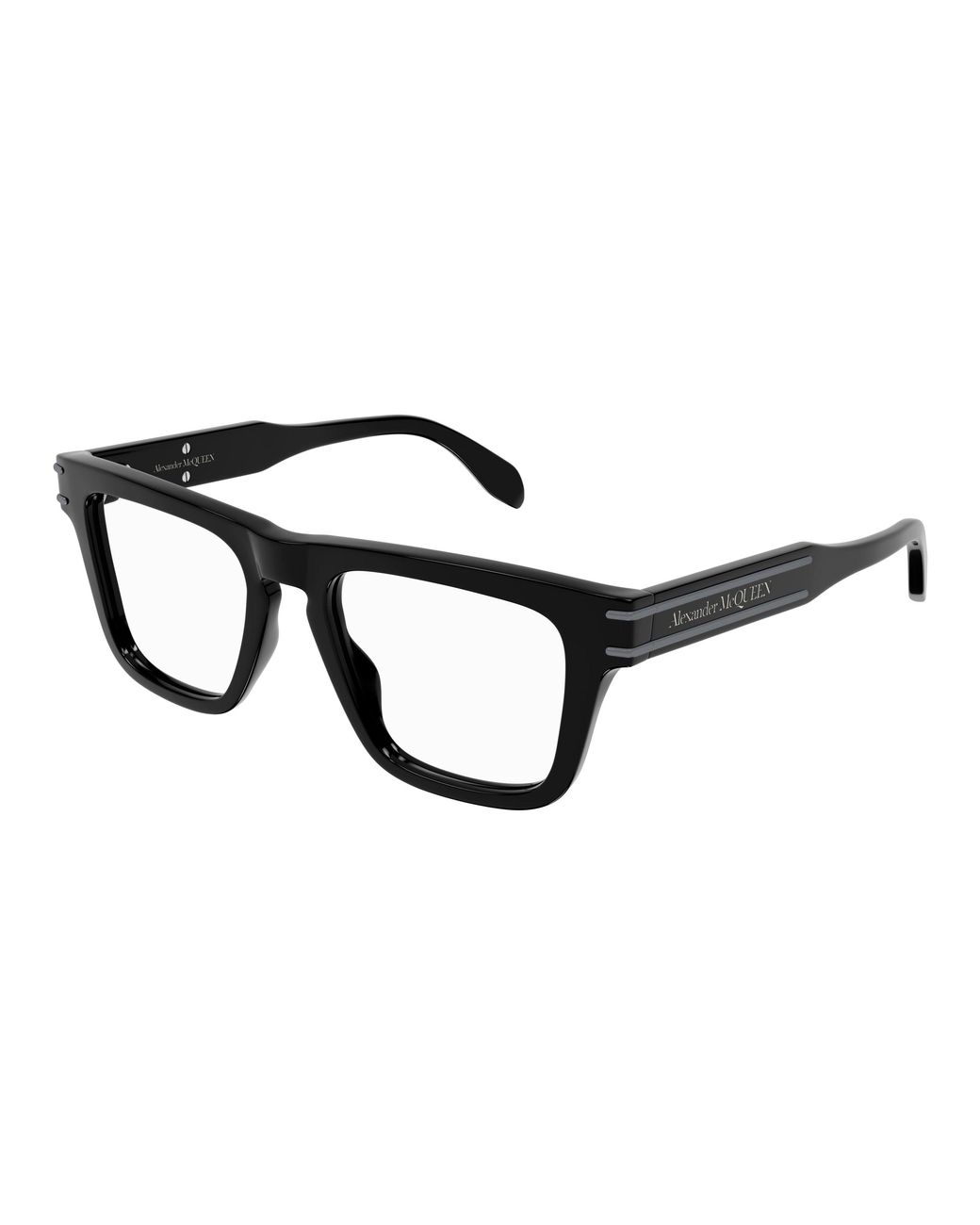 McQueen Black Am0400O 001 Optical Frames Acetate Squared for men