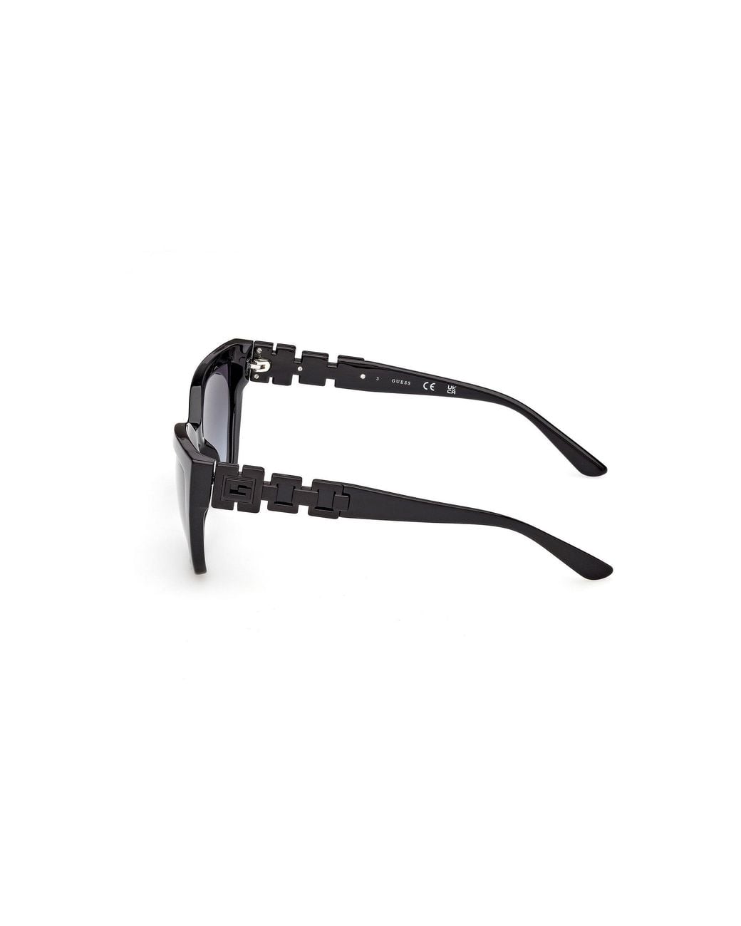 Guess Black Gu00264 01B Sunglasses Injected Smoke Cat Eye Normal