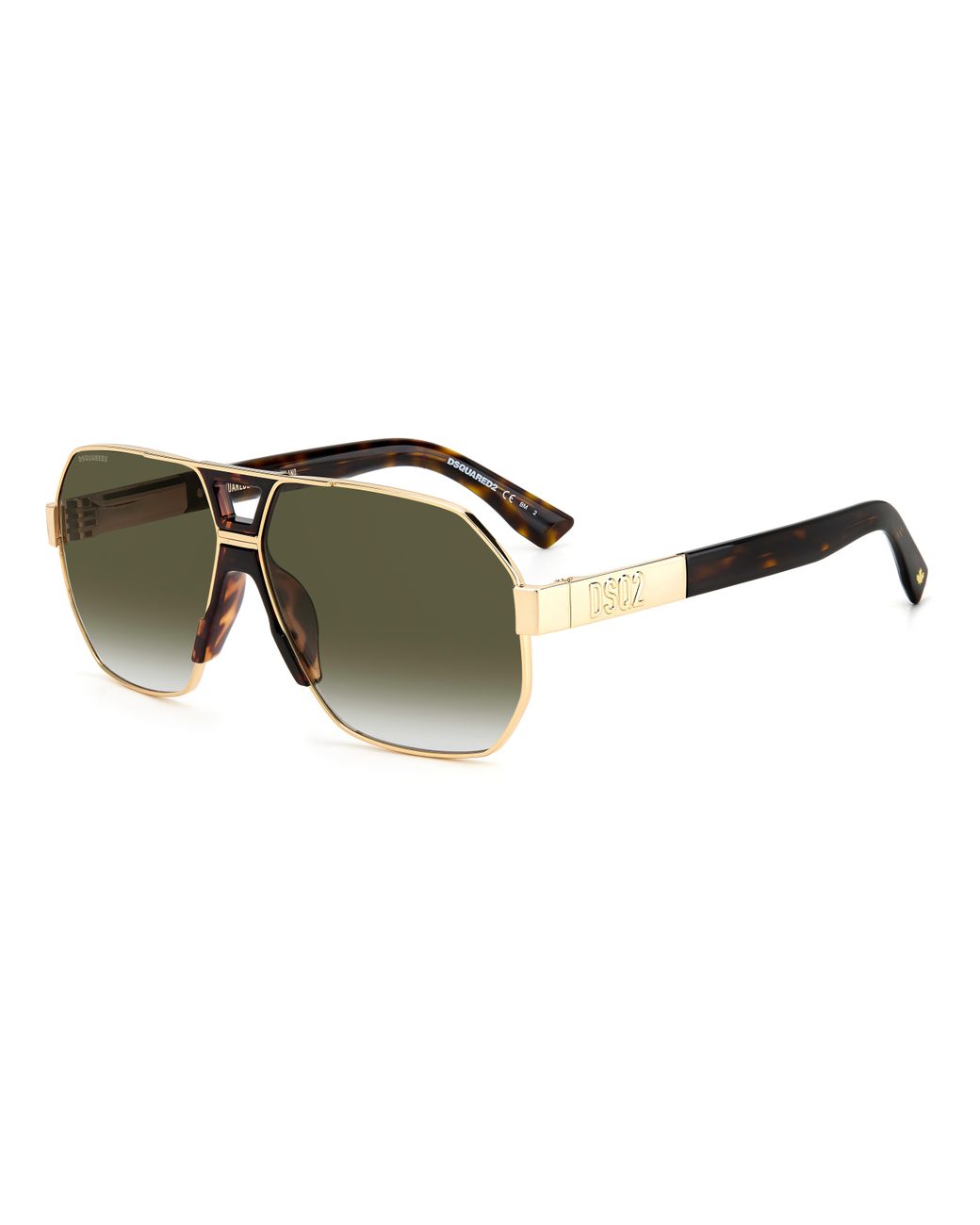 DSquared² Black D2 0028/S 06J/9K Sunglasses Metal Geometric Shaded for men
