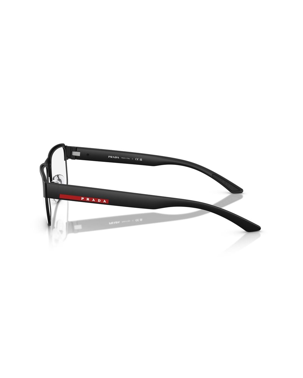Prada Linea Rossa Black Ps 51Rv 07F1O1 Optical Frames Metal Squared Normal for men