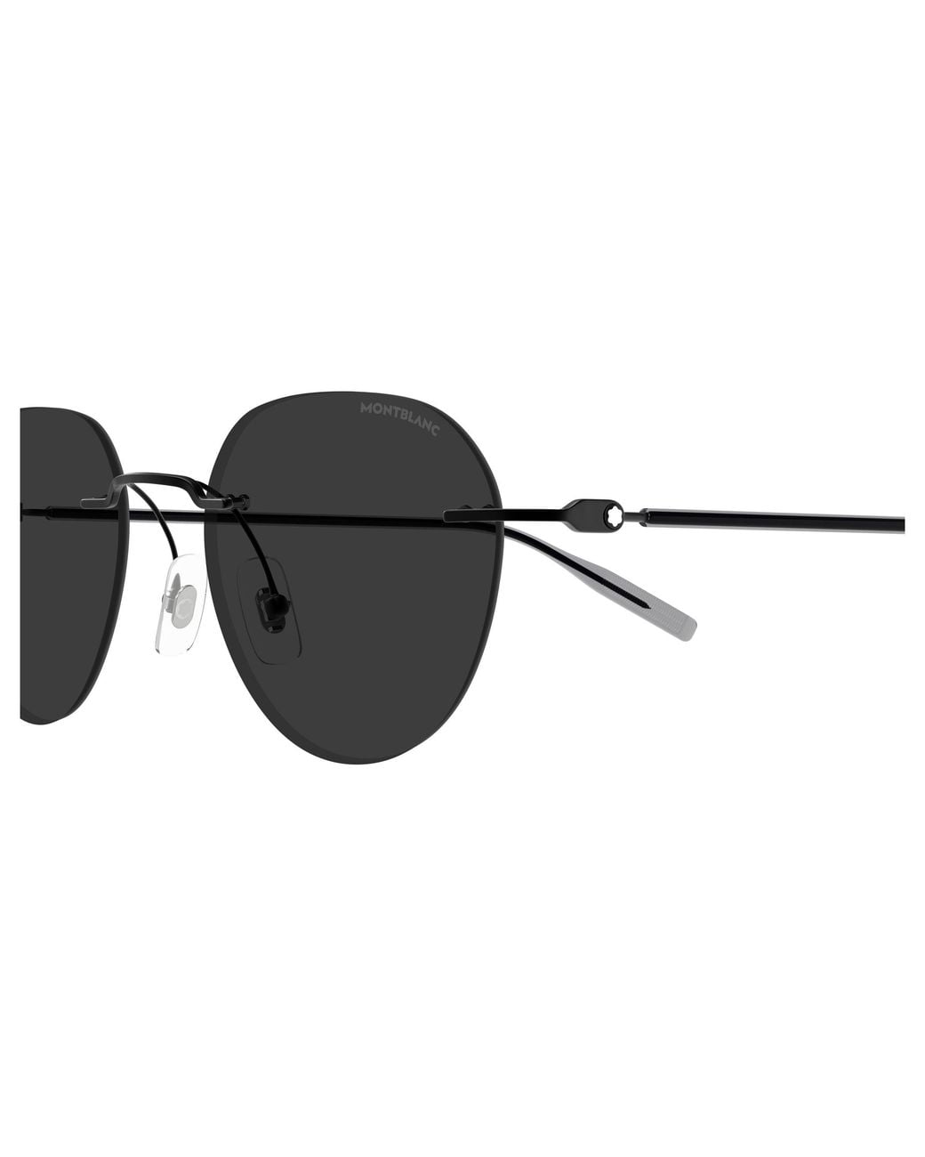 Montblanc Black Mb0428S 001 Sunglasses Metal Round for men