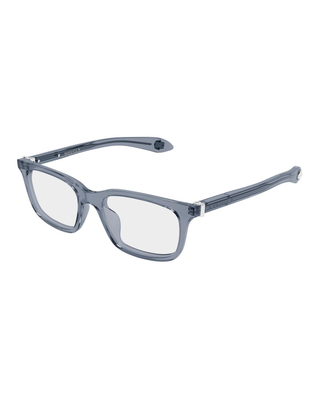 McQueen Black Am0587O 004 Optical Frames Acetate Transparent Squared for men