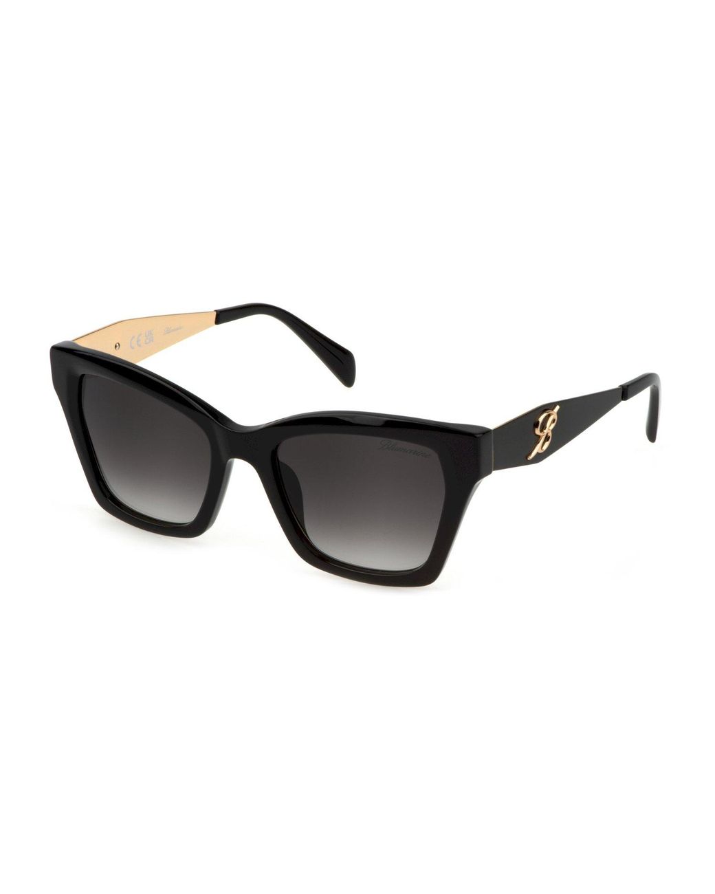 Blumarine Black Sbm829 0700 Sunglasses Acetate Cat Eye Normal Shaded