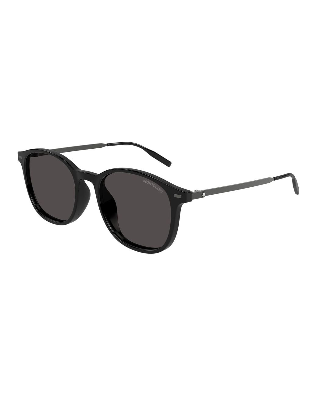 Montblanc Black Mb0454Sa 001 Sunglasses Injected Round for men