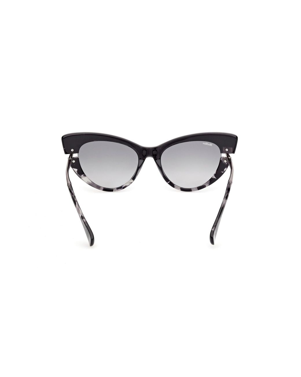 Max Mara Black Mm0187 52B Sunglasses Acetate Smoke Cat Eye Normal