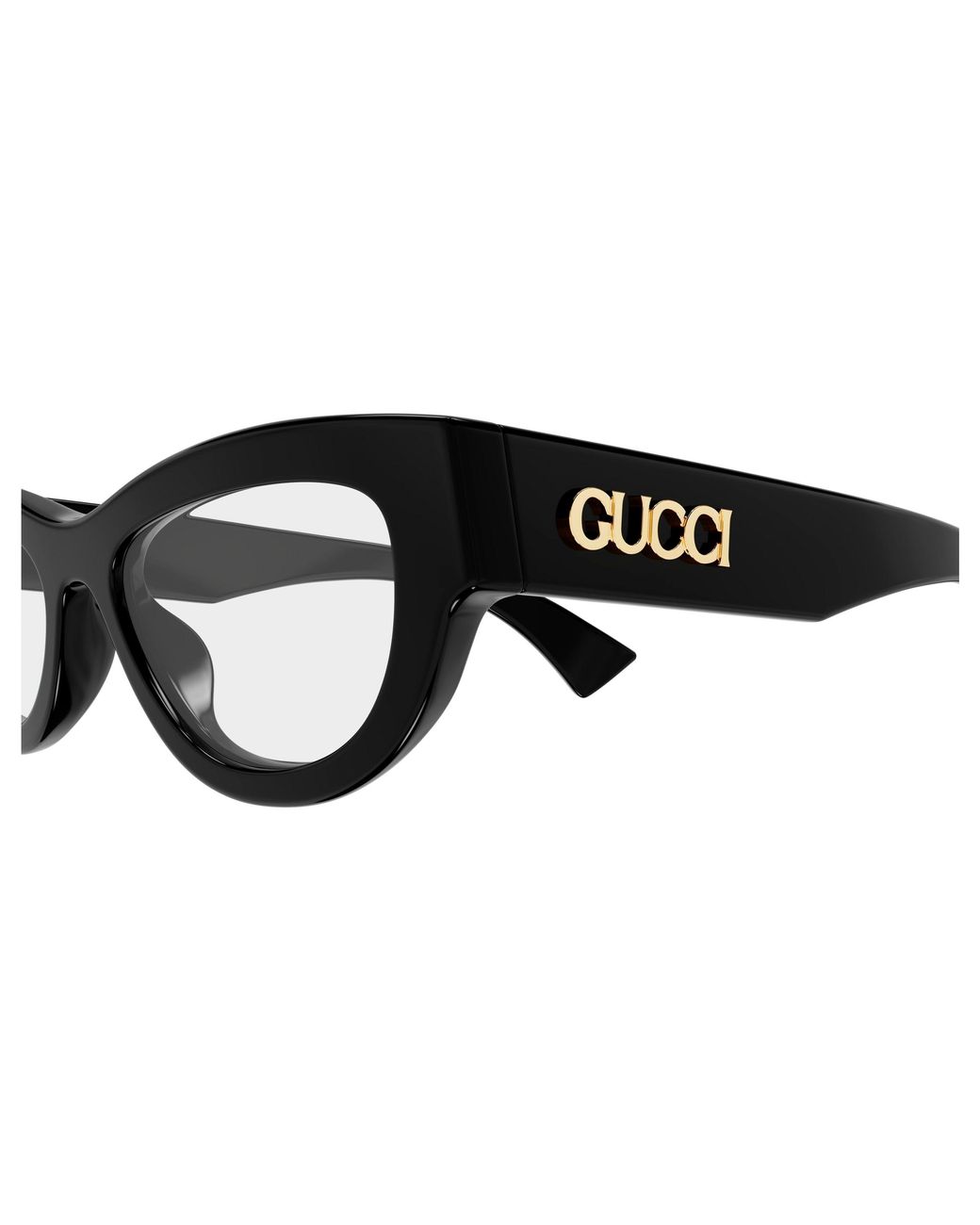 Gucci Black Gg1836O 001 Optical Frames Acetate Transparent Cat Eye