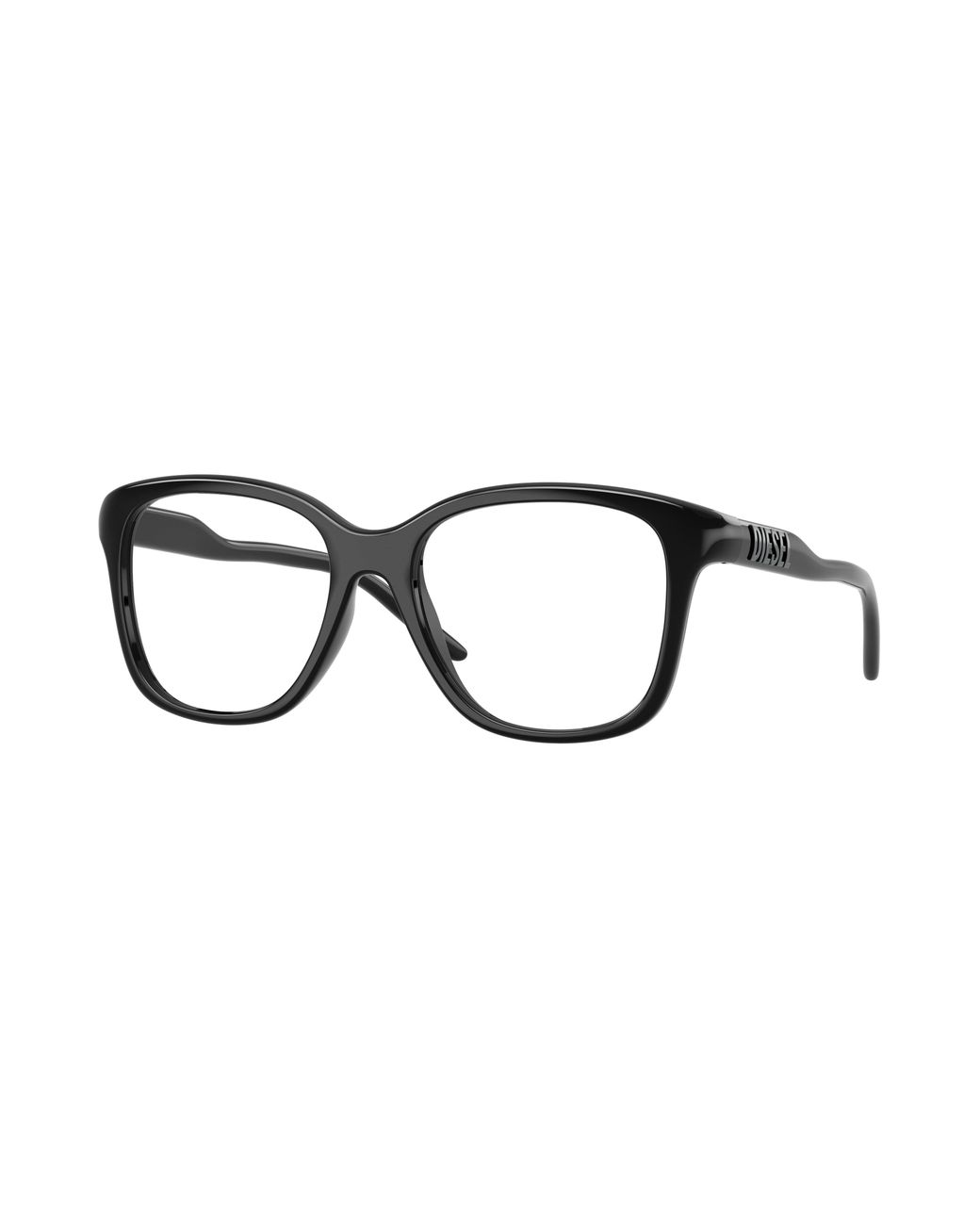 DIESEL Black Dl6012U 2001 Optical Frames Injected Transparent Squared Normal
