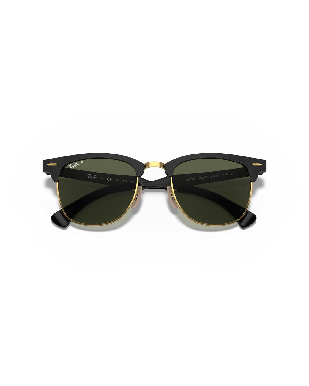 Ray-Ban Black Rb3507 Clubmaster Aluminum Square Sunglasses