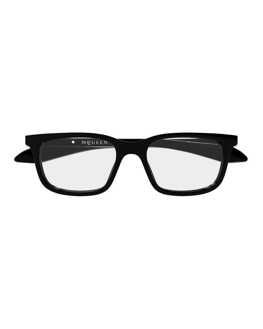 McQueen Black Am0587O 001 Optical Frames Acetate Transparent Squared for men