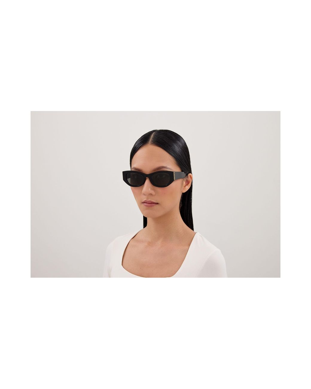 Gucci Black Gg2044Sa 001 Sunglasses Acetate Cat Eye