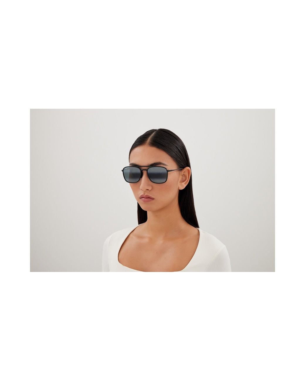Maui Jim Black Mj0447S 001 Occhiali Da Sole Iniettato Grigio Squadrata