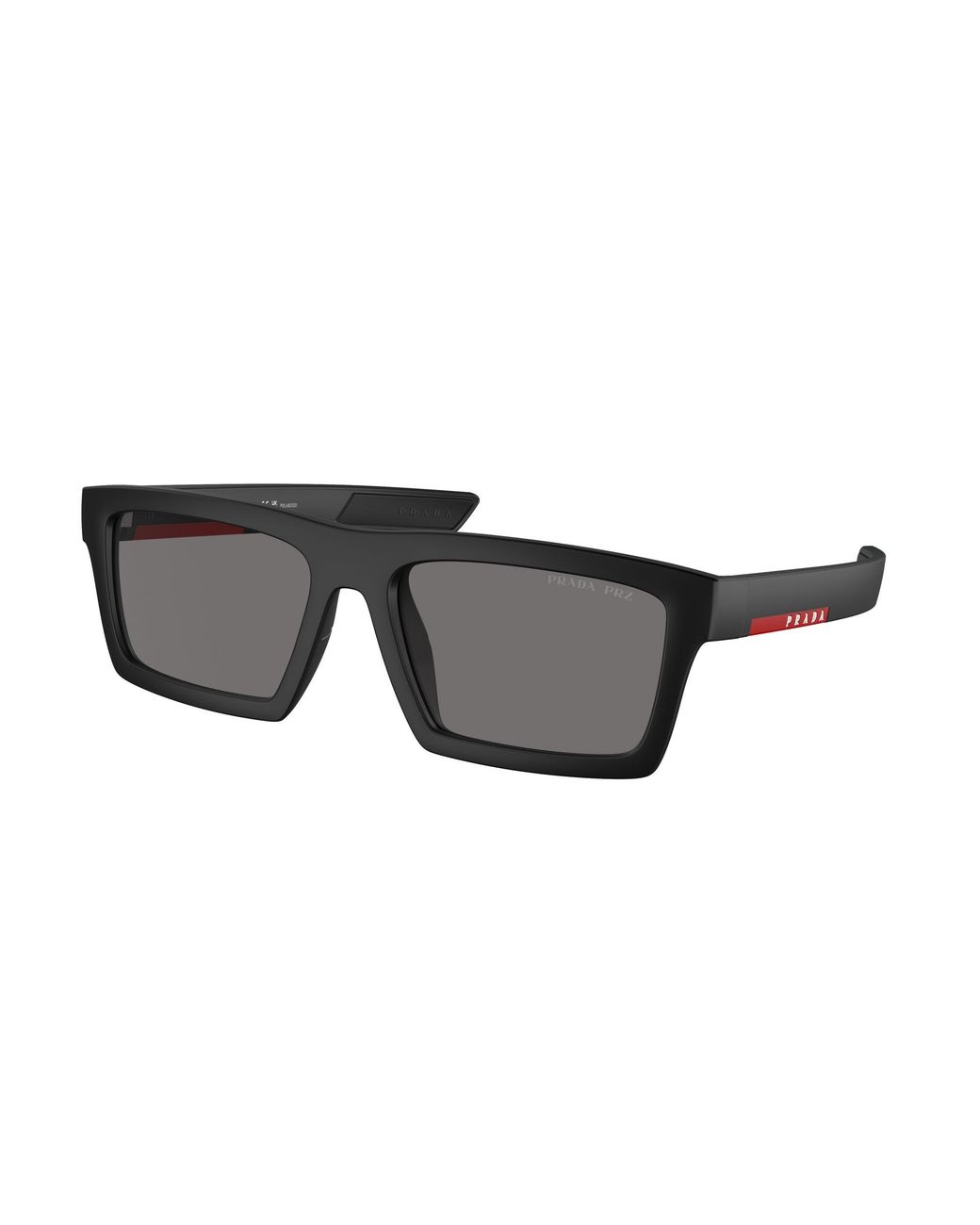 Prada Linea Rossa Black Ps 02Zsu 1Bo02G Sunglasses Nylon Squared Polarized for men