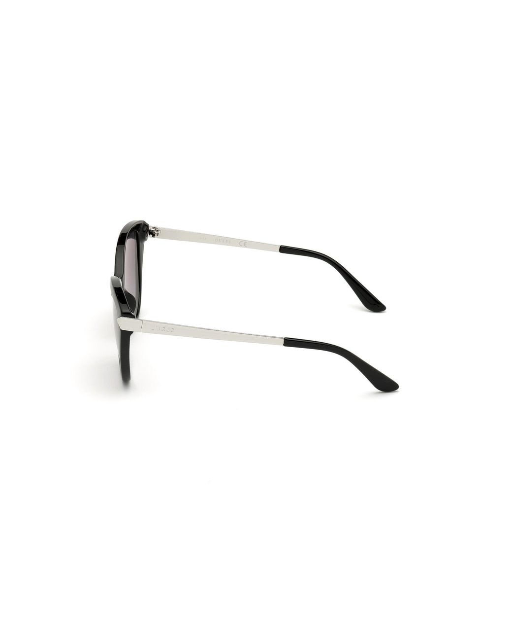 Guess Black Gu7658 01C Sunglasses Injected Smoke Cat Eye Normal
