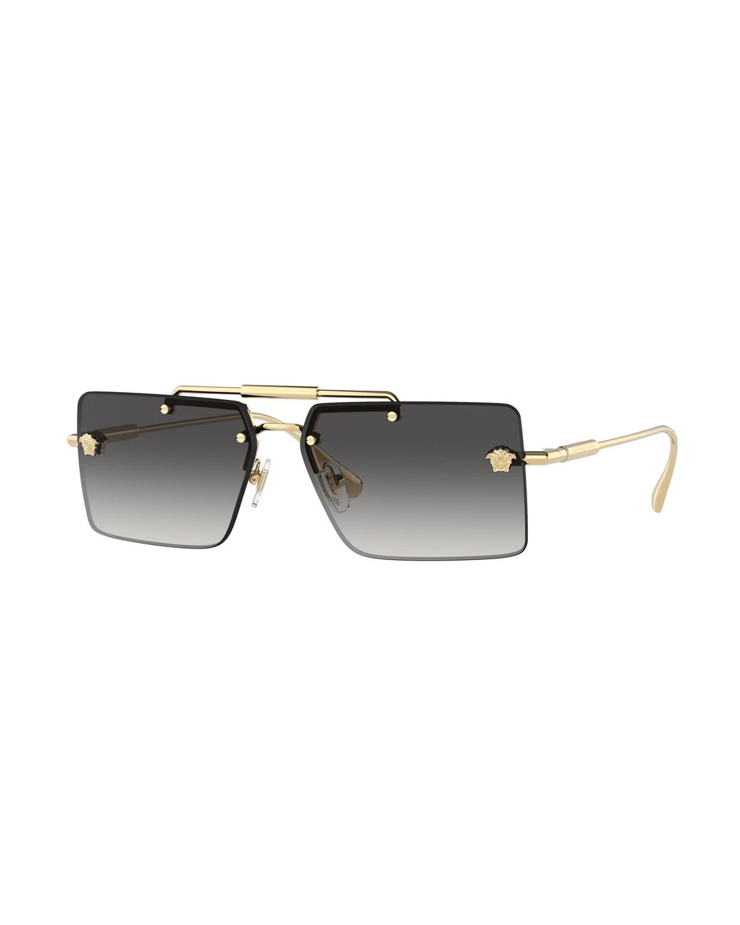 Versace Black Ve2245 10028G Sunglasses Metal Squared Normal Shaded